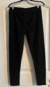 2 Pair Cuddle Duds Fleece Leggings Black Sz Med Women’s Base Layer Pull On Slim - Picture 1 of 8