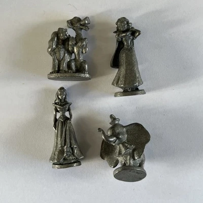 Snow White Disney Monopoly Pewter Figure Piece lot Dumbo sleeping Beauty Tramp - Изображение 1 из 4