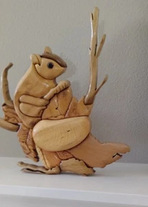 Handcrafted Wooden Squirrel or Chipmunk Wall Plaque, Rustic, Cabin - Picture 1 of 13