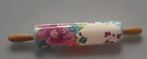 Pioneer Woman “Sweet Romance “Ceramic Rolling Pin With Acacia Wood Handles - Picture 1 of 5