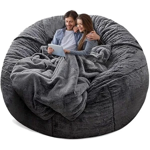Versatile 5ft Bean Bag Chair Cover in Dark Grey - Storage & Comfort Combined - Picture 1 of 8