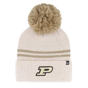 Women's '47  Natural Purdue Boilermakers Core & Inline Latte Cuffed Knit Hat - Picture 1 of 2