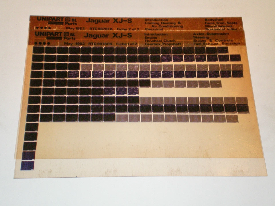 Catalogo Ricambi Microfich Jaguar XJ-S - Aggiornamento 05/1982 - Immagine 1 di 1