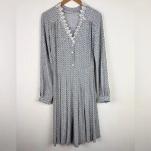 Vintage 90's Blue Floral Praire Dress - Picture 1 of 10