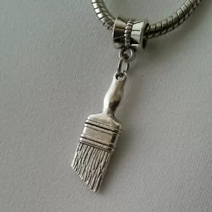 Paintbrush Painter Artist Paint Brush Dangle Bead for European Charm Bracelets - Picture 1 of 4