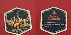 Stuttgarter Hofbräu Stuttgart freut sich Brauerei Bierdeckel Coaster Beermat - Picture 1 of 1