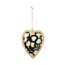Demdaco ArtLifting Heart Ornament - Off White and Black NIB