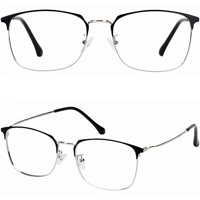 Gafas rectangulares cuadradas de metal para hombre delgadas ligeras metálicas para hombre Foto 1 de 1