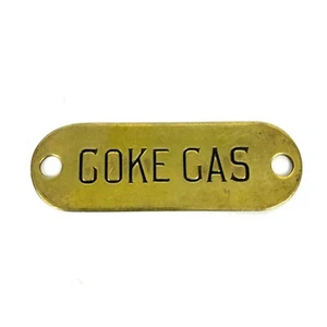 Vintage Industrial Machine BRASS TAG - COKE GAS - Picture 1 of 5