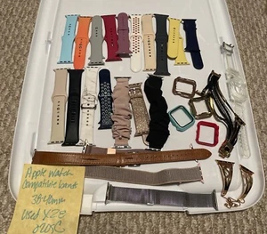 LOT Of 28 pieces Apple watch Compatible band 38mm/40mm Fashion Sports Bands Used - Picture 1 of 7