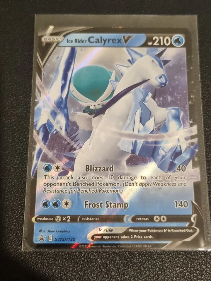Pokemon Sword & Shield Black Star Promo Holo Card Ice Rider Calyrex V SWSH130 - Image 1 of 1
