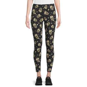 Skull Leggings Size  L 11-13 Junior Ankle Halloween Cotton No Boundaries New - Picture 1 of 8