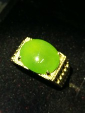 Translucent Ice Green Burmese Jadeite Ring/冰种晴绿缅甸翡翠戒指