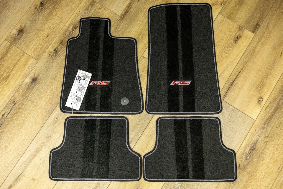 2016-2024 Chevy Camaro SS 4-Piece  Prem Carpet Floor Mats / Embroidered Logo 907 - Image 1 of 4