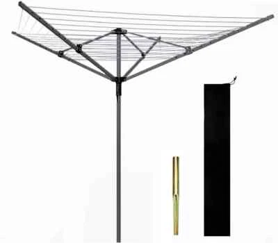 Rotary Airer 4 Arm 50m Outdoor Clothes Garden Washing Line Dryer Metal Spike - Image 1 of 4