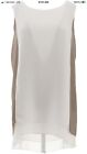Dennis Basso Slvless Woven Color-Block Tank Top Ivory Mushroom 14 # A353094