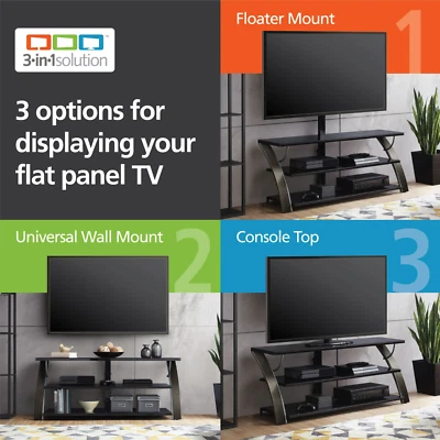 Soporte de TV de pantalla plana 3 en 1 Whalen Payton para televisores de hasta 65", carbón Foto 1 de 4