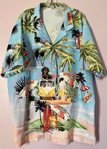 Garment One Clothing Dachshund Volkswagen Bus Hawaiian Shirt Men’s Size 2XL - Picture 1 of 5
