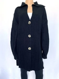 Neu mit Etikett! NEU! LILLUSORY Gr. XL schwarz Grobstrick Cardigan Pullover Taschen Strick Oberteil - Bild 1 von 10
