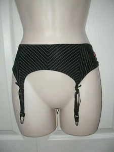 Cinturón liguero mediano para mujer negro blanco tiras rosa inicio recortado calcomanía  - Imagen 1 de 6