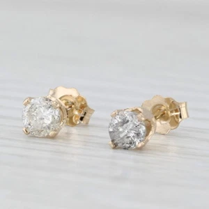 0.50ctw Diamond Stud Earrings 14k Yellow Gold Round Solitaires Studs - Picture 1 of 7