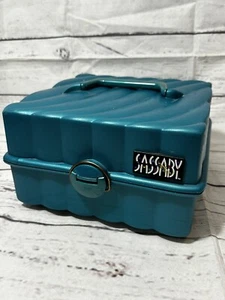 Vintage Sassaby Make Up Organizer Carrying Case Teal Green No Trays Or Mirror - Picture 1 of 10