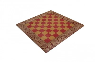 Italfama Hecho a Mano Madera & Piel Sintética Ajedrez Tablero,Rojo Floral,39cm, - Imagen 1 de 2
