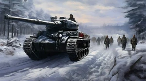 Arte Pared Decoración Hogar Segunda Guerra Mundial Retro Vintage Tanque Pintura al Óleo Impresa en Lienzo - Imagen 1 de 8
