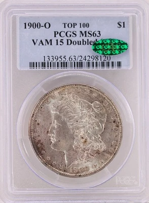 1900-O  Morgan Silver Dollar PCG MS 63 CAC VAM-15 "Double Stars". TOP 100 - Image 1 of 4