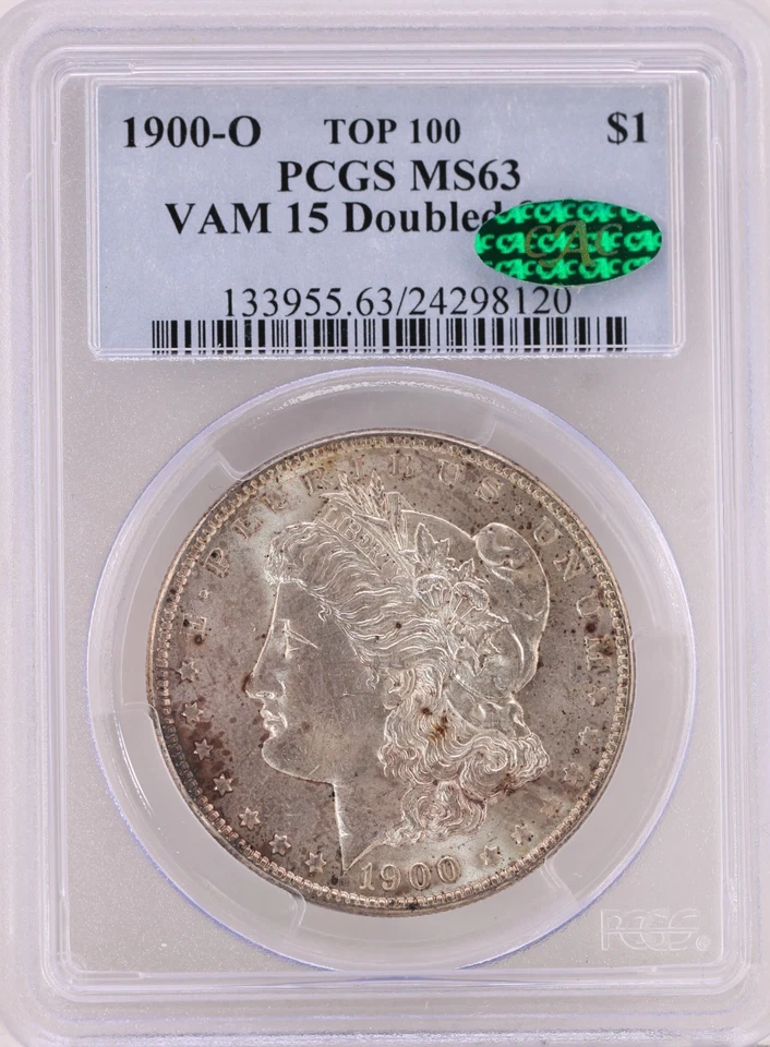 1900-O  Morgan Silver Dollar PCG MS 63 CAC VAM-15 "Double Stars". TOP 100 - Image 1 of 4