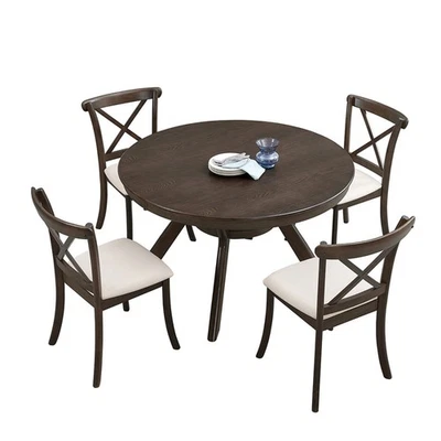 Mid-Century Modern 5 Pieces Dining Table and Chairs Set For Dining Room Kitchen - Image 1 of 4