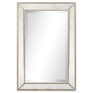 Solid Wood Frame Wall Mirror, 1"-Beveled Center Antique Mirror for Bathroom, ... - Picture 1 of 9