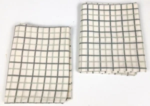 West Point Stevens Gris y Crema Cuadros Dos Fundas de Almohada Estándar EE. UU. 30 x 19 - Imagen 1 de 7