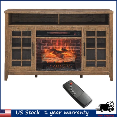 Chimenea Eléctrica 55" Soporte TV Insertos KD Calentador Centro de Entretenimiento Gabinete Foto 1 de 4