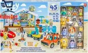 Bluey Friends & Family Beach Bash Mega Set Casa Juego 45 piezas Niños Figuras de Juguete  - Imagen 1 de 8