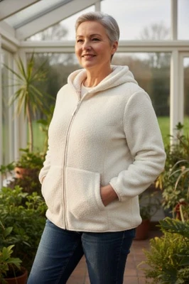 Sudadera con Capucha Jason Maxwell Talla 2XL Marfil Polar Manga Larga Cremallera Completa  Foto 1 de 4