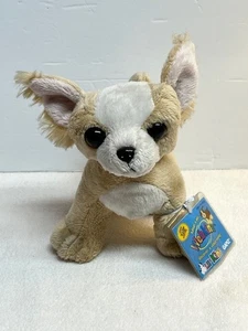 GANZ Webkinz Chihuahua Puppy Dog Plush Tan and White Pink Ears Stuffed Toy - Picture 1 of 6