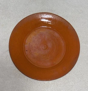 Vintage Jugtown Ware-North Carolina Southern Pottery-Orange Dirt Dish 9” Plate - Picture 1 of 5