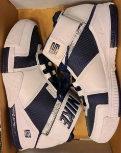 NEW Size 11.5 Nike Zoom Lebron II USA Midnight Navy Blue White DR0826-100 Strap - Picture 1 of 19