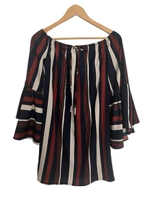 Lo último y delicioso vestido a rayas para mujer talla M hombros descubiertos divertido y elegante - Imagen 1 de 3