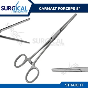 Fórceps de carmalta Rochester 8,00" acero inoxidable recto grado alemán - Imagen 1 de 11