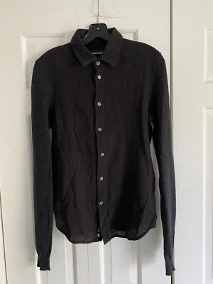 Camisa de franela manga larga para hombre Emporio Armani marrón gris lana viscosa 39 15,5 Foto 1 de 3