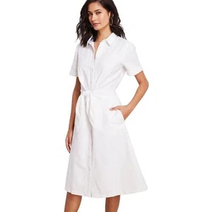 Vineyard Vines Tie-Front Linen Dress, White, Size 6, NWT - Picture 1 of 10