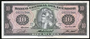 ECUADOR NOTE 12.1.1961 10 SUCRES Serie IV P#101Aa - P#101Aa - Picture 1 of 2