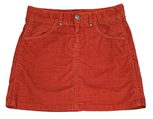 ATHLETA Kaleidoscope Corduroy Mini Skirt SIZE 2 Orange Spice Stretch Academia - Picture 1 of 11