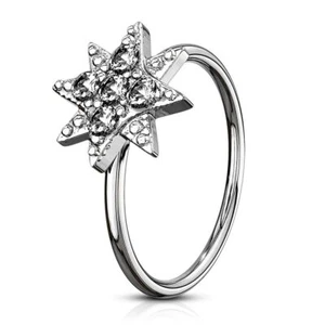 Piercing Ohr Nase Ring Stern Besetzt Mit Strasssteine - Bild 1 von 1