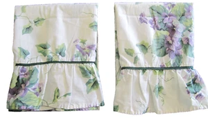2 Waverly Garden Room Violets Pair Standard Ruffle Pillowcases Floral Cottage - Picture 1 of 3