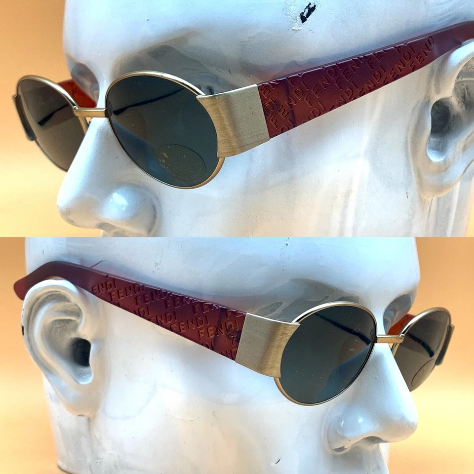Vintage Fendi SL 7179 52 H16 Sunglasses Original 90s Italy /  Nos "Gold & Red " - Image 1 of 4