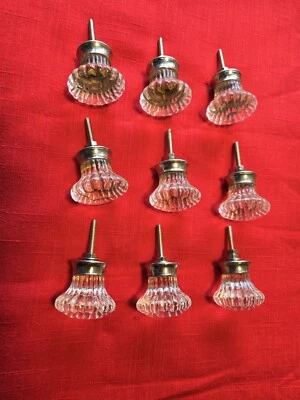 9 Clear Glass Flower Shaped Drawer Cabinet Dresser Pull Knobs, Hardware Foto 1 de 4