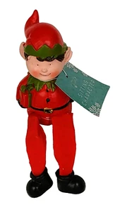 Sitting Elf With Dangly Legs - Christmas Ornament - Brand New - Picture 1 of 1